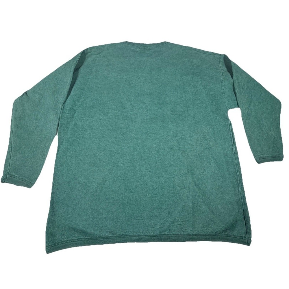 Vintage 90s Bonjour Tradition 22/24 Sweatshirt Plaid Distressed Green No Stretch - Picture 13 of 15